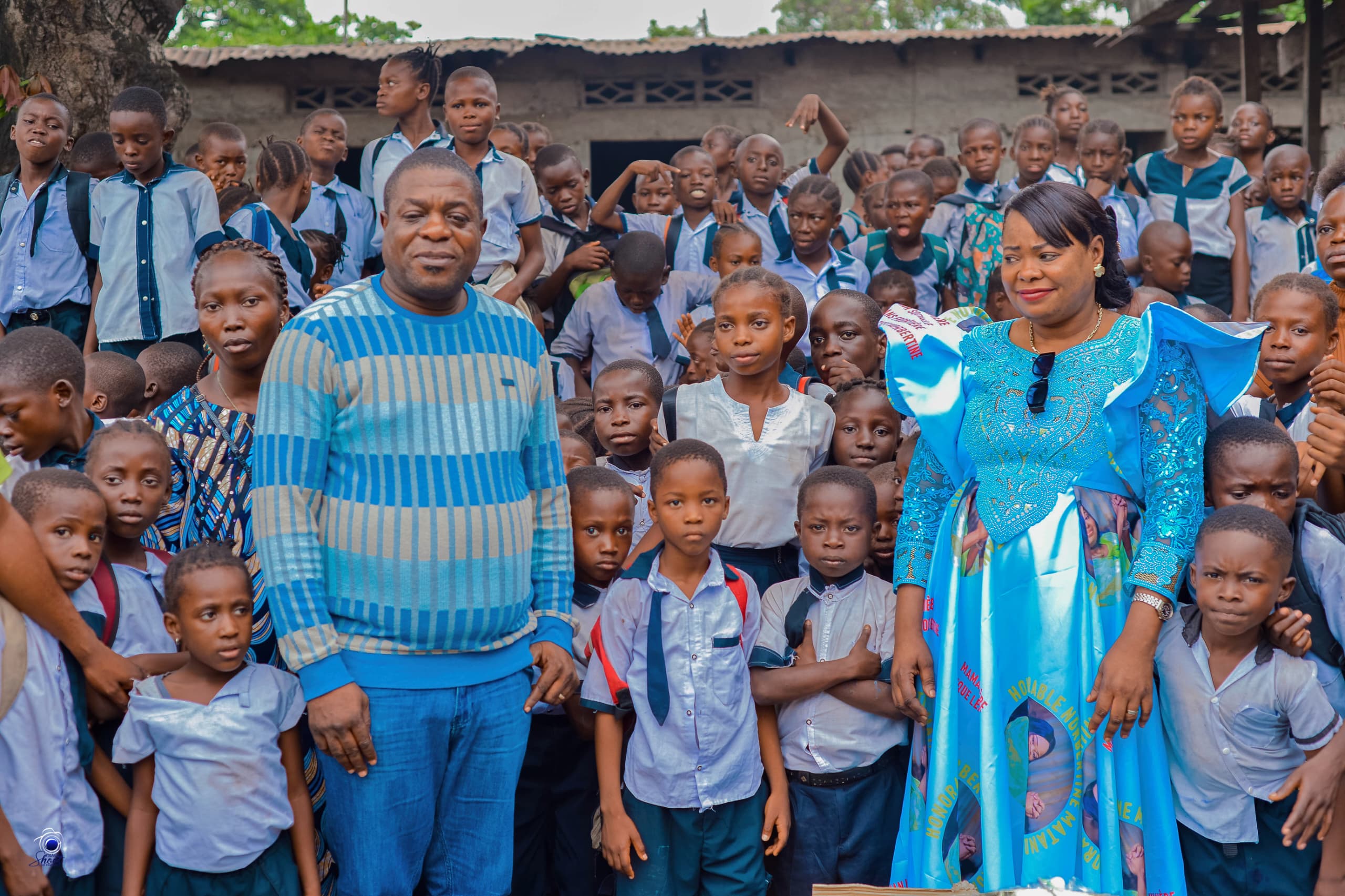 Norbertine Matanda lors d'une descente dans une école de Lemba