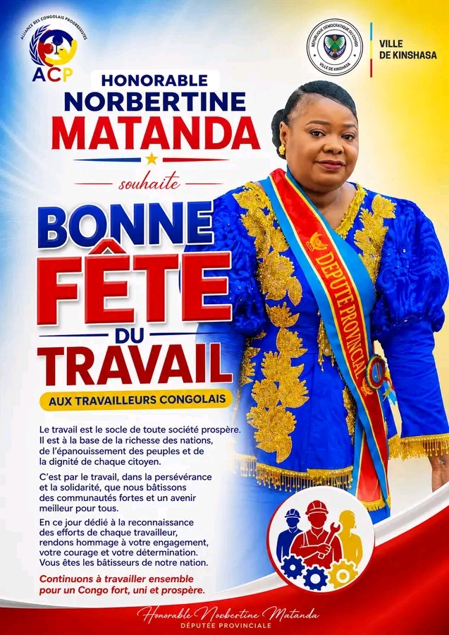 Norbertine Matanda lors de la fête du travail